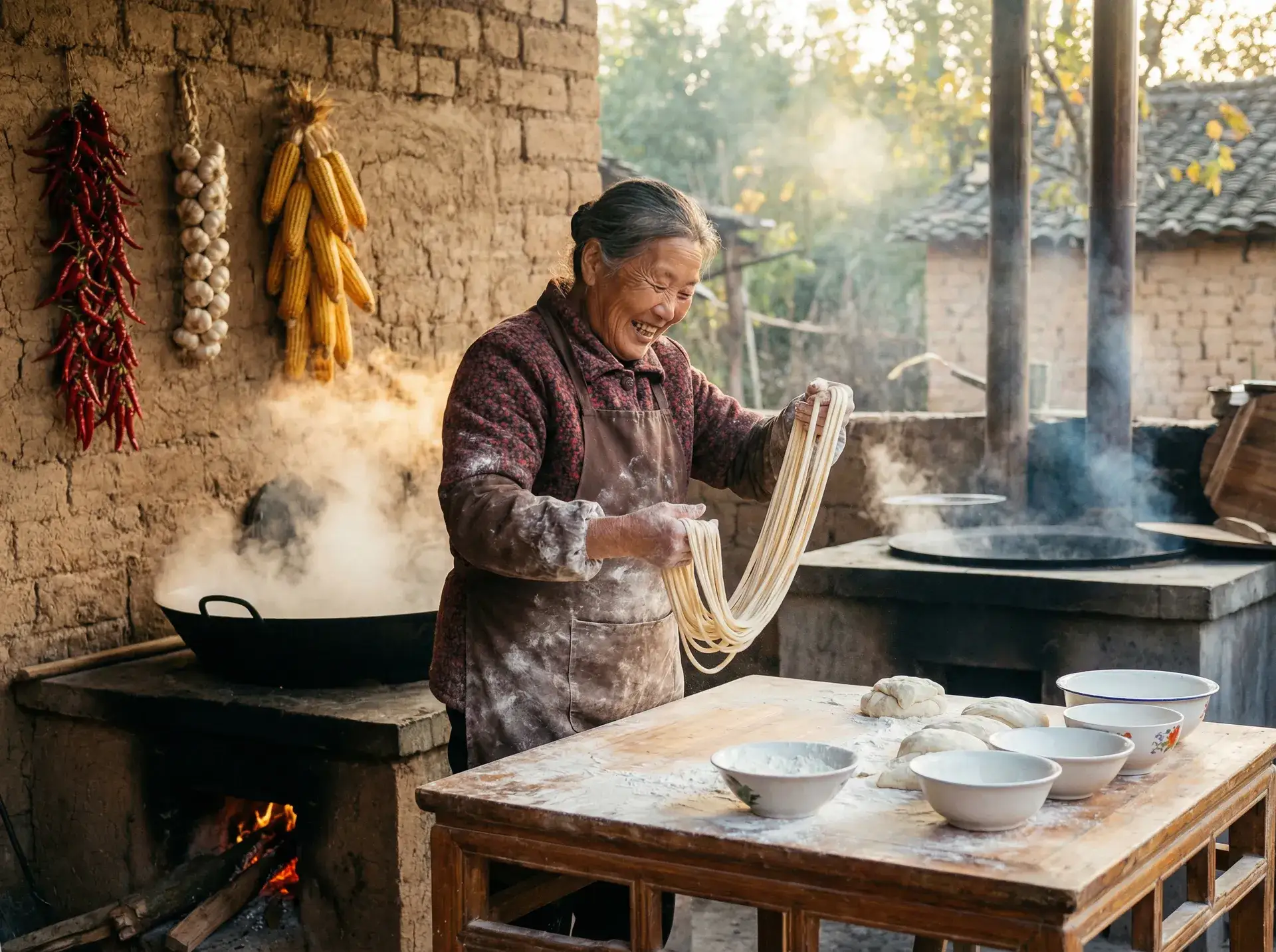 农家大嫂手擀面 - 电视剧单身女王 乡村美食